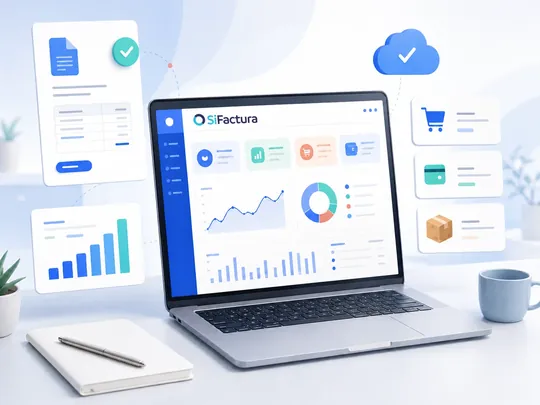 Software ERP y facturación electrónica SiFactura con dashboard de ventas, compras, stock y reportes